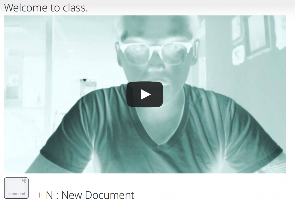 Rather than giving them step-by-step directions, in NS3000 they just see hints like this one: the shortcut to start a new document.